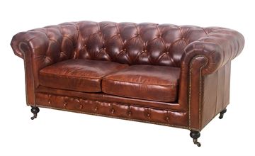 Oakland Chesterfield 2 pers. Lædersofa - Newark Brown 